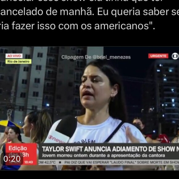 Em entrevista, a mãe de uma fã detonou Taylor Swift e disse que a cantora foi uma decepção