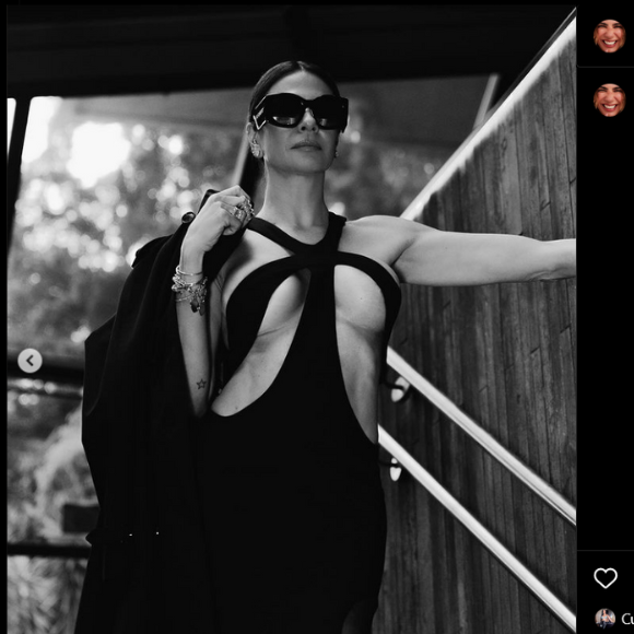 Luciana Gimenez abusou da tendência cut out, famosa pelos recortes estratégicos sensuais, e escolheu um vestido que deixava parte da barriga e dos seios à mostra