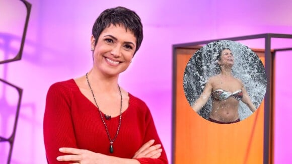 Sandra Annenberg coloca o corpão para jogo em banho de cachoeira e foto rara de biquíni enlouquece fãs: 'Parou no tempo'