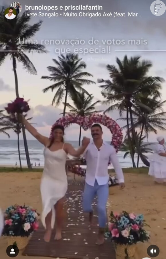 Casamento 2023: Priscila Fantin se casou novamente com Bruno Lopes usando um vestido de noiva simples