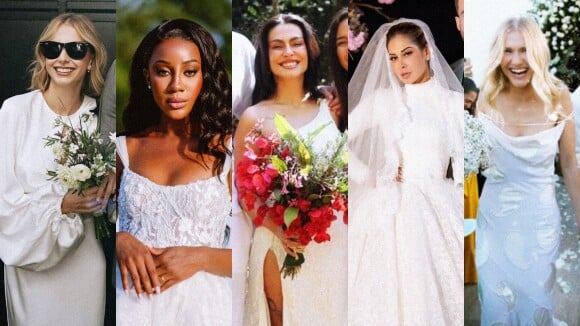 Retrospectiva 2023: vestidos de noiva das famosas vão do luxo ao tradicional. Veja fotos!