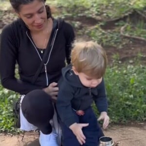 Mulher de Kayky Brito, Tamara Dalcanale também aparece em vídeo com o filho do casal, Kael