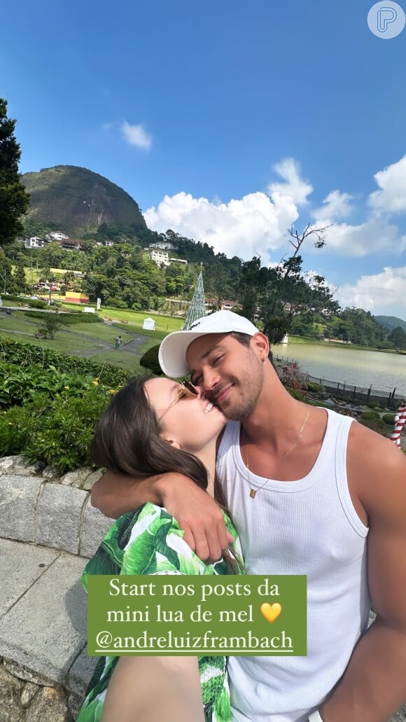 Larissa Manoela e o marido, André Luiz Frambach, estão curtindo lua de mel em pousada de Petrópolis, Região Serrana do Rio de Janeiro
