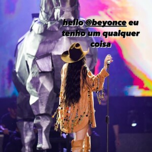 Bruna Marquezine foi ouvida por Ana Castela, que leva um cavalo cenográfico para seus shows: 'Para quem me julgou, hoje a Beyoncé me mandou mensagem falando assim: 'Ana, me empresta seu cavalo pra eu fazer a 'Renaissance Tour'?' Aí, eu falei: 'empresto, é para já'