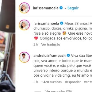 André Luiz Frambach deixou indireta em comentário de foto de Larissa Manoela