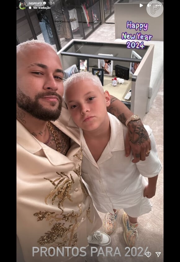 Neymar descoloriu o cabelo com o filho, Davi Lucca, no último dia de 2023