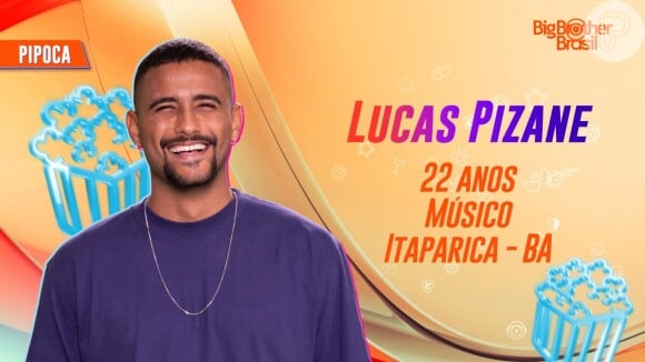 Lucas Pizane faz parte do Grupo Pipoca do BBB 24: Estudante de Produção Cultural, ele trabalha como cantor