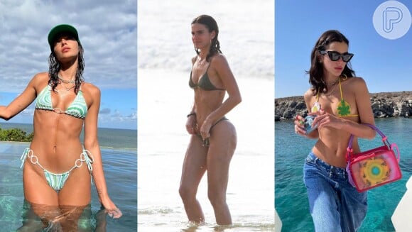 Flagras de Bruna Marquezine na praia: biquínis ousados da atriz evidenciam corpo escultural
