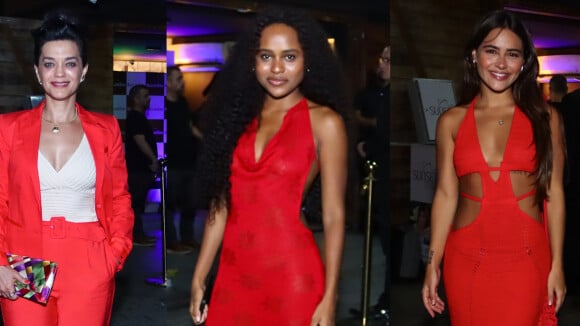 Vermelho dita moda das famosas em festa da novela 'Renascer': veja fotos dos looks de Duda Santos, Giullia Buscacio e mais atrizes!