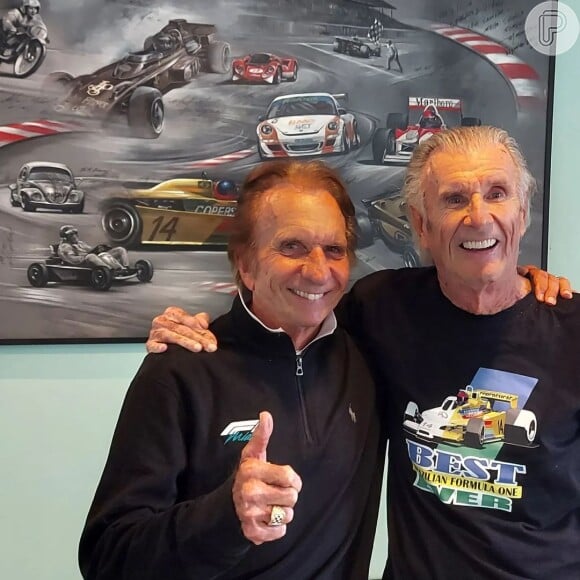 Ex-piloto Wilson Fittipaldi posa ao lado do irmão, Emerson Fittipaldi, com quem chegou a montar uma escuderia de Fórmula 1 nos anos 1970