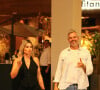 Flávia Alessandra e Otaviano Costa foram flagrados deixando restaurante em shopping do Rio de Janeiro