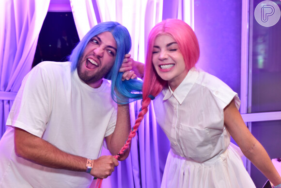 Famosos adotam 'cabelo maluco' e fazem penteados divertidos em seus filhos para primeira festa do 1 ano de Lua, filha de Viih Tube e Eliezer, no Resort Taua em Atibaia, em São Paulo