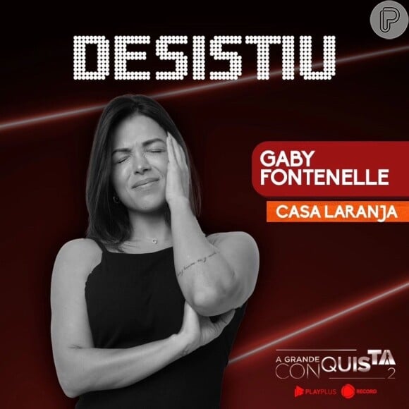 Gaby Fontenelle não aguentou a pressão do jogo e saiu de 'A Grande Conquista 2'