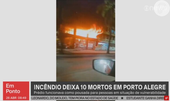 Fogo em pousada de Porto Alegre: oito pessoas foram levadas para hospitais, duas estão entubadas e outra com 20% do corpo queimado
