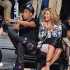 Beyoncé e Jay-Z assistem a jogo de basquete em Houston, EUA