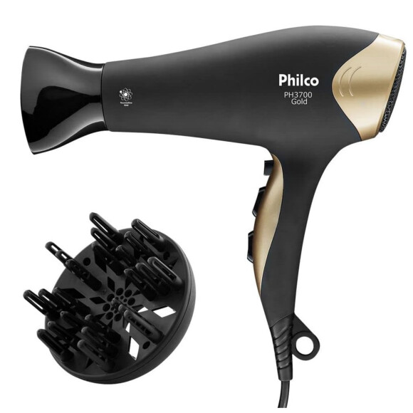 Secador de Cabelos Preto/Dourado 127V, Philco
