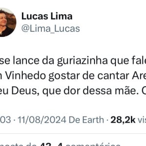 Lucas Lima também se pronunciou no X