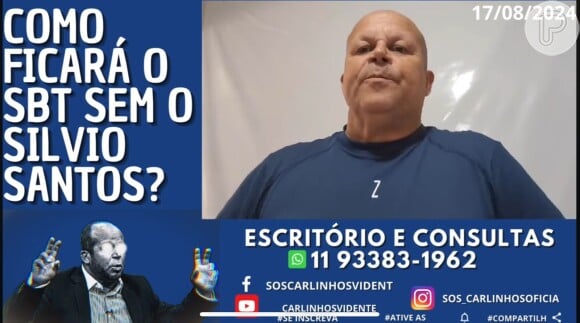 Carlinhos Vidente contou em seu vídeo que veremos em breve uma possível confusão envolvendo familiares e parentes do Silvio Santos.