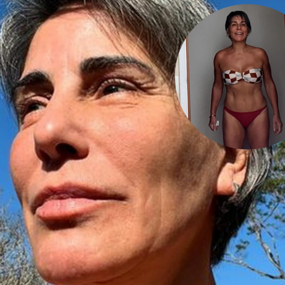 Gloria Pires exibiu o corpo de biquíni aos 61 anos de idade