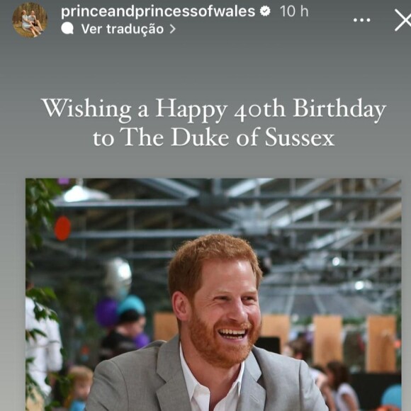 Na mensagem publicada nas redes sociais da Família Real, eles desejaram um feliz aniversário para Harry, e ainda colocaram um emoji de bolo de aniversário.