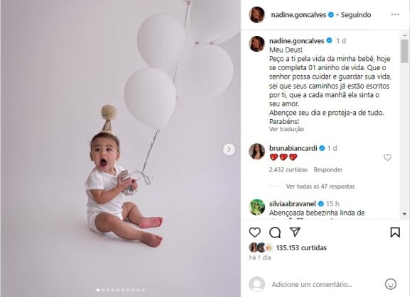 Namorada de Neymar, Bruna Biancardi reagiu ao post de Nadine, sua sogra