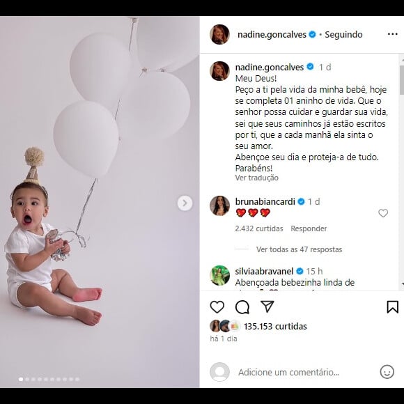 Namorada de Neymar, Bruna Biancardi reagiu ao post de Nadine, sua sogra