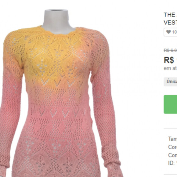 Vestido com proposta tie dye também está no brechó de Bruna.
