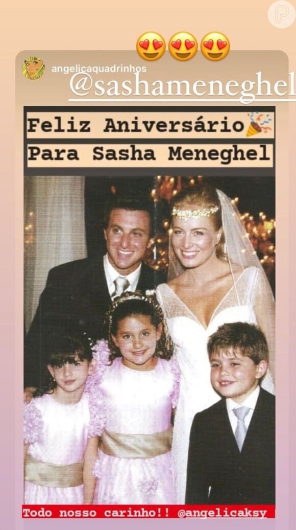 Sasha Meneghel foi dama de honra de casamento de Angélica e Luciano Huck