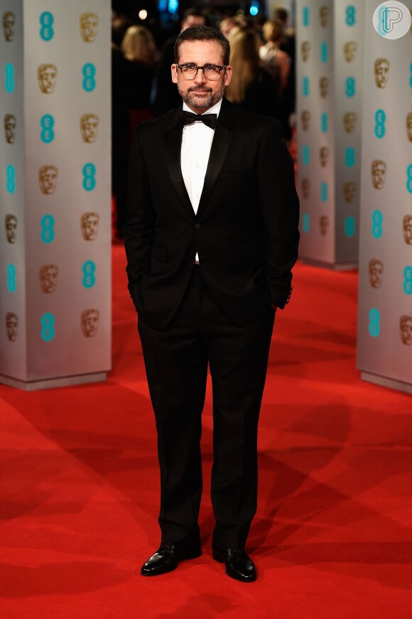 Steve Carell vai à premiação do BAFTA para concorrer ao prêmio de melhor ator coadjuvante pelo filme 'Foxcatcher - Uma História que Chocou o Mundo'