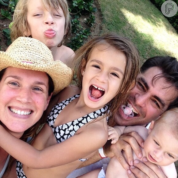 Thiago Lacerda e Vanessa Lóes são pais de Gael, de 6 anos, Cora, de 3 e Pilar, de 9 meses