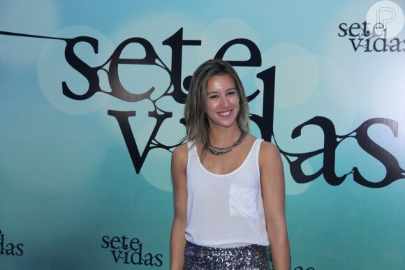 Cristiane Dias foi à festa de lançamento da novela 'Sete Vidas' nesta quinta-feira, 26 de fevereiro de 2015