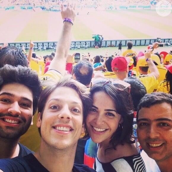 Fábio Porchat e Juliana Videla curtiram juntos jogos da Copa do Mundo