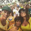 Márcio Garcia a a mulher, Andrea Santa Rosa, no movimento anti-Dilma Rousseff, na orla de Copacabana, Zona Sul do Rio de Janeiro