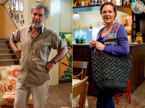 Manuel (Leopoldo Pacheco) descobre que Tina (Elizabeth Savala) leva uma vida dupla e tem outro marido e um filho em São Paulo, em 'Alto Astral', em 23 de março de 2015