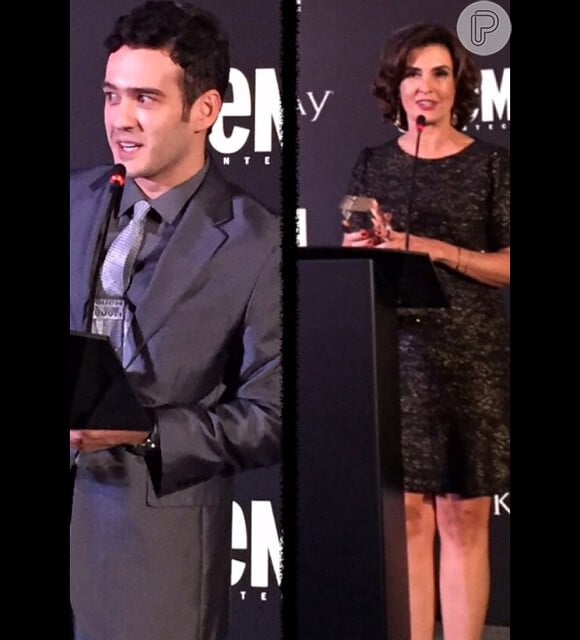 Fátima Bernardes esteve no Prêmio Quem na noite de quarta-feira e recebeu a estatueta de Melhor Apresentadora