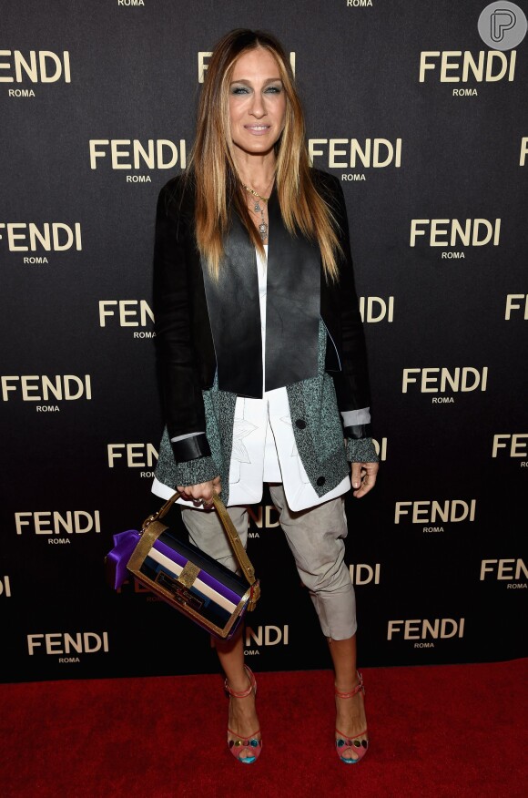 Sarah Jessica Parker no evento de abertura da nova loja da grife Fendi, em Nova York, em fevereiro de 2015