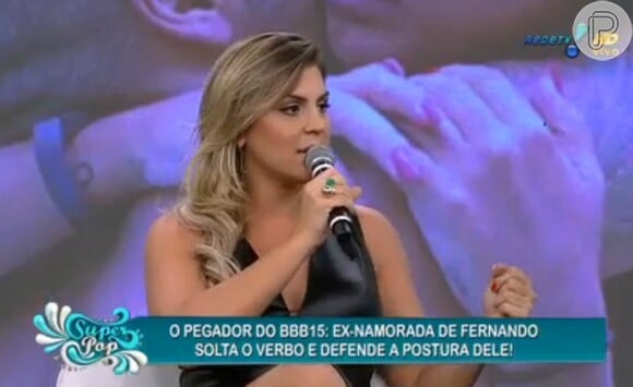Juliana Gontijo defendeu Fernando durante participação no 'Superpop'