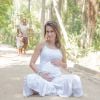 Dani Monteiro posou para um ensaio em família durante a segunda gravidez