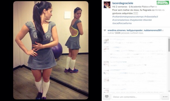 Graciele Lacerda recebe R$ 2 mil por mês para fazer divulgação de uma marca de roupas fitness