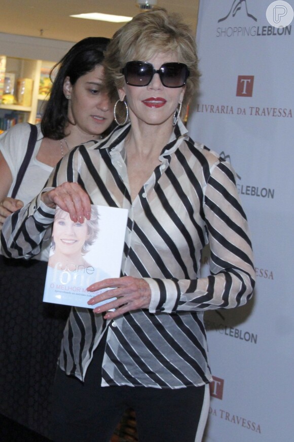 Jane Fonda lança livro no Rio de Janeiro, em 30 de novembro de 2012