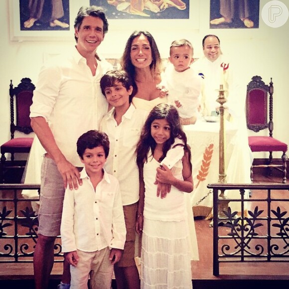 Márcio Garcia também batizou o filho caçula, João, em março de 2015