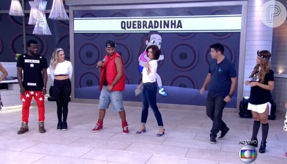 Fátima Bernardes brinca no 'Encontro' sobre dança de funk e pergunta a coreógrafo sobre seu desempenho: 'Tá bom?'