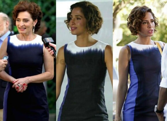 Carol (Camila Pitanga) usou o vestido azul na novela 'Insensato Coração' e Vitória (Gisele Fróes) o repetiu em 'A Vida da Gente'