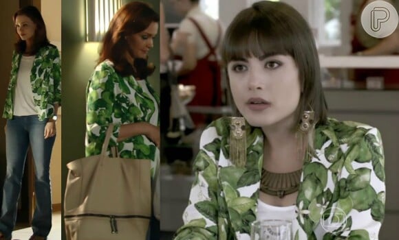 Helena (Julia Lemmertz) usou na novela 'Em Família' o mesmo blazer usado pela Patrícia (Maria Casadevall) de 'Viver a Vida'. A peça é da grife Isolda