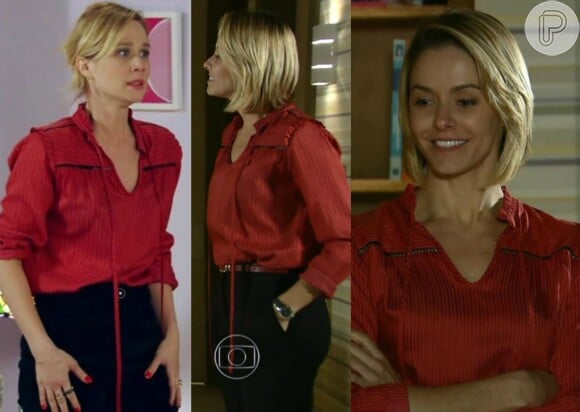 Silvia (Bianca Rinaldi), de 'Em Família', herdou a blusa do guarda-roupa de Juliana (Mariana Ximenes), de 'Guerra dos Sexos'