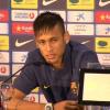 Neymar durante coletiva de imprensa, nesta segunda, 03 de junho de 2013, em Barcelona, na Espanha: 'Estou muito feliz, é um grande dia para mim e minha família'
