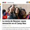 Bruna Marquezine foi destaque na mídia espanhola no dia em que Neymar virou oficialmente jogador do Barcelona