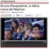 'A assinatura de Neymar com o Barcelona fará com que a sua bela namorada, Bruna Marquezine, visite a cidade muitas vezes e ela não passará incógnita', festejou o jornal 'Diez'