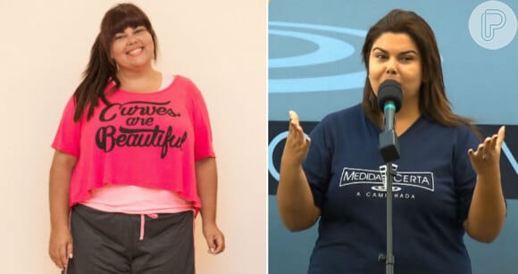 Fabiana Karla perde 16 centímetros de cintura e enxuga 9 quilos no 'Medida Certa', do 'Fantástico'. Embora não tenha atingido sua meta de chegar aos 80 kg, a humorista comemorou: 'Tô muito feliz'