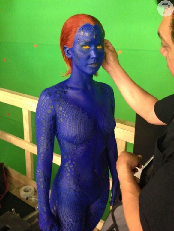Jennifer Lawrence aparece azul para dar vida à Mística em 'X-Men: Dias de um Futuro Esquecido'
